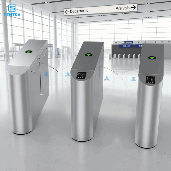 High-Speed Optical Speed Gate Turnstile with Multi-Factor Authentication – Secure Pedestrian Passageway System for Corporate Corridors4