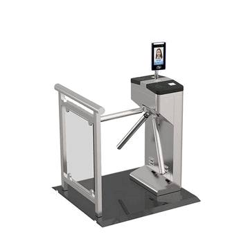 Modern Office Building Automatic Swing Barrier Turnstile Gate with Brushless Motor, Facial Recognition, and QR Code Scanner – Smart Biometric Access Control System3