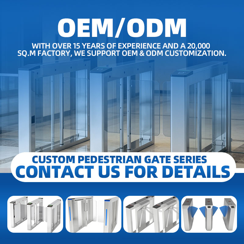 Turnstile Manufacture Card Reader Flap Barrier Face Recognition System for Schools Offices Airport Security Gate3