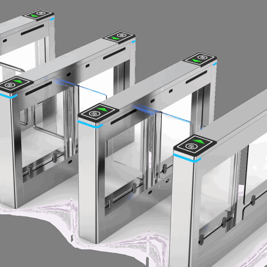 High-Speed Optical Speed Gate Turnstile with Multi-Factor Authentication – Secure Pedestrian Passageway System for Corporate Corridors2