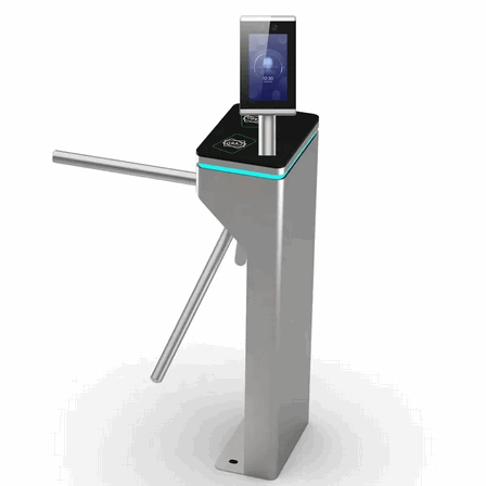 Premium 304 Stainless Steel Automatic Flap Barrier Turnstile Gate with Integrated RFID and Biometric Fingerprint Access Control System – Modern Corporate Office Security Solution3
